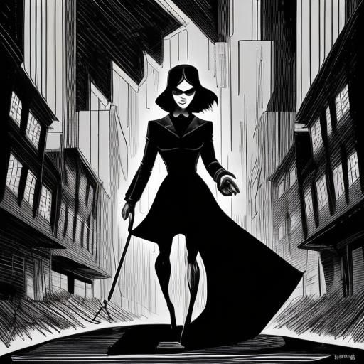 Use a bold, yet haunting, black and white line art style reminiscent of graphic novels or film noir.