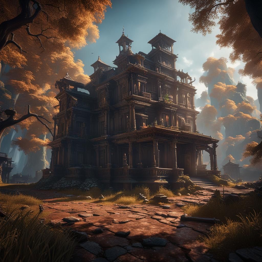 Epic 3D Game Scene with Dynamic Lighting