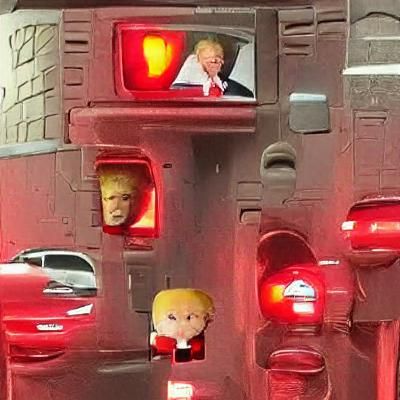 Donald Trump Stuck at a Red Light in Car