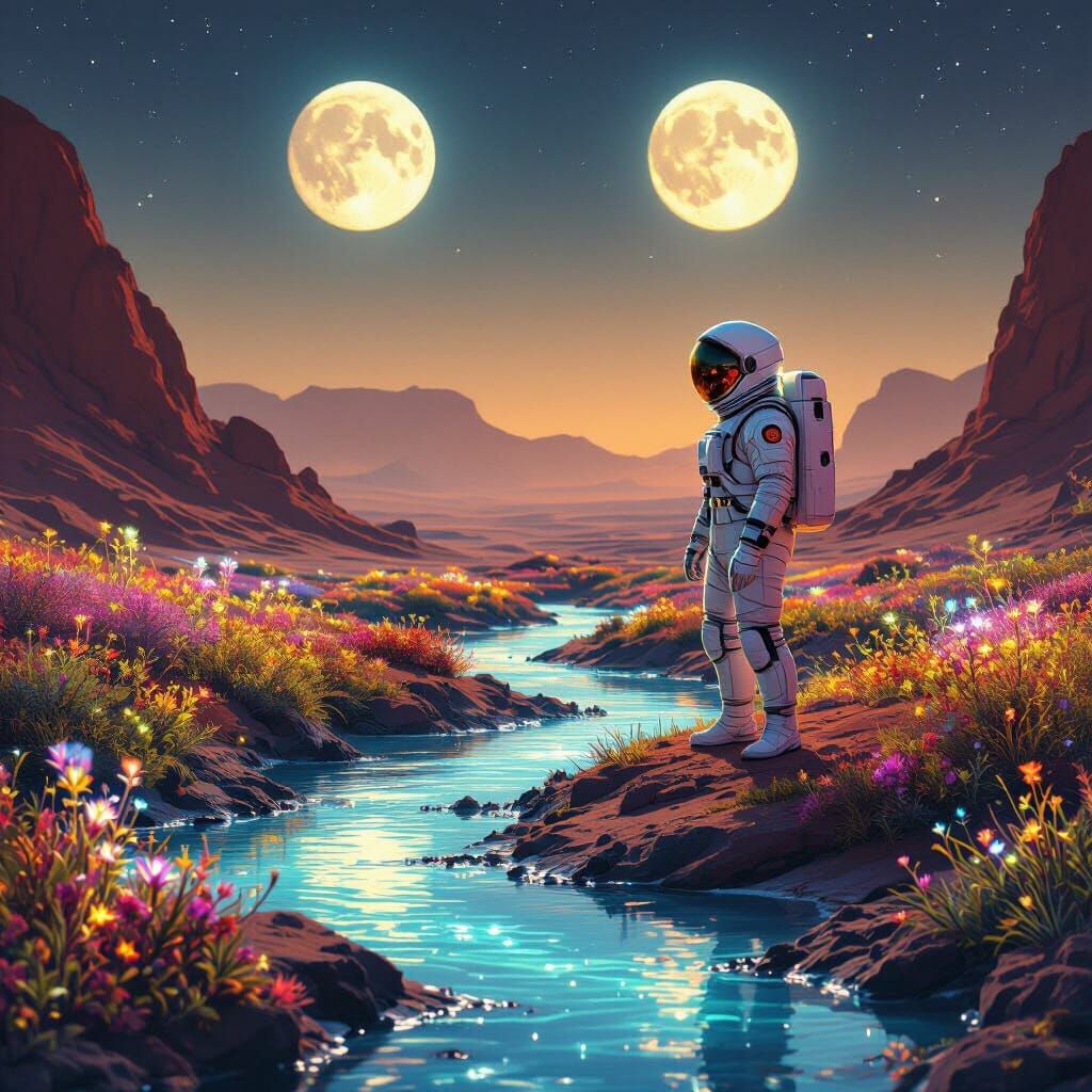 Bioluminescent Oasis Discovered on Mars in Retro-Futuristic ...