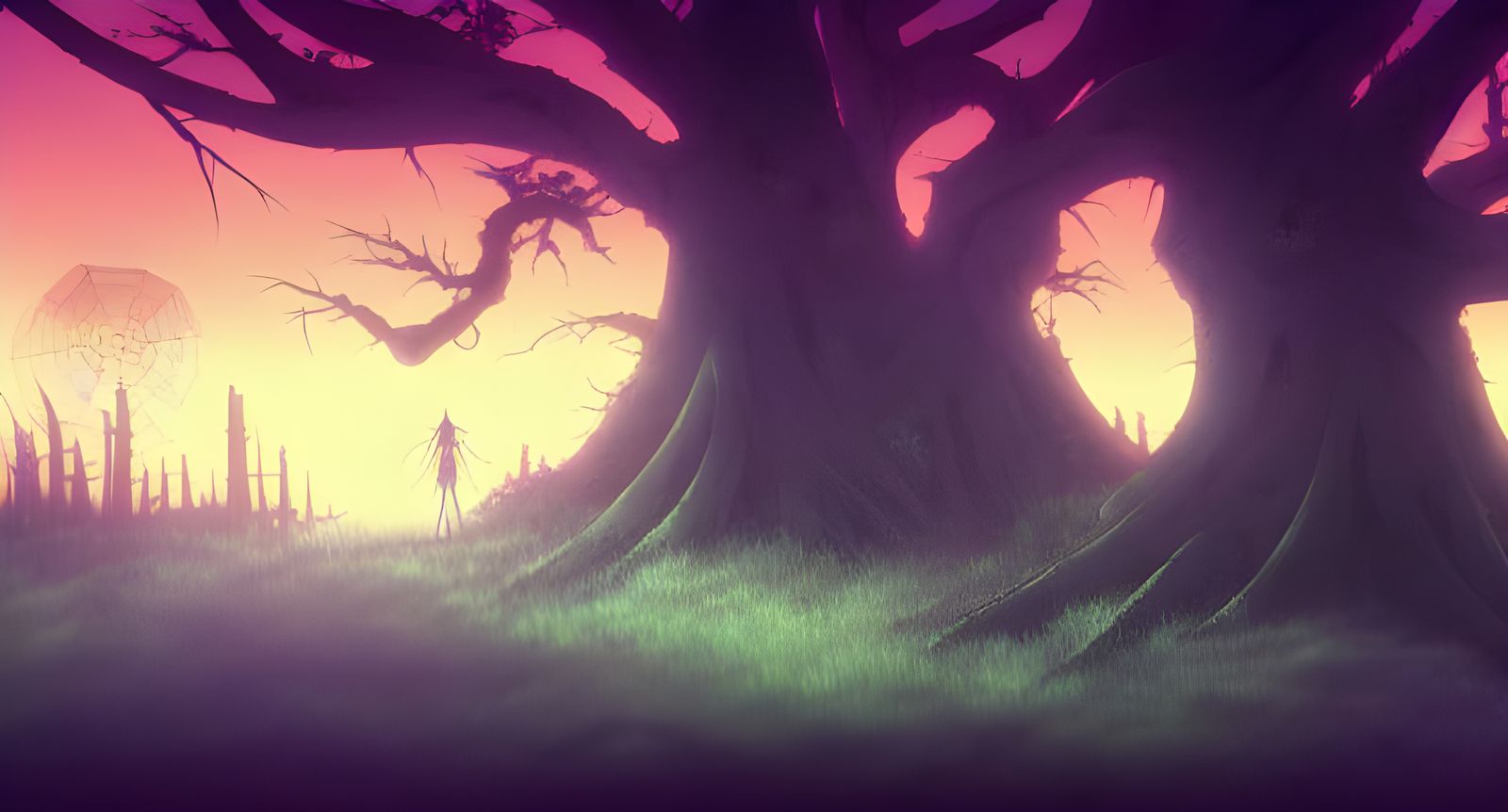 Anime Halloween Forest with Witches Hut