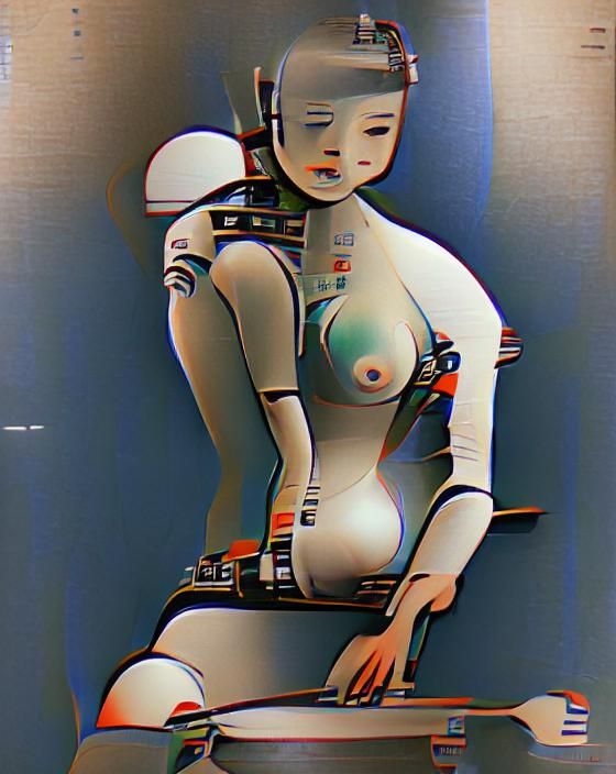Sexy Robot in Ukiyo-e Space Age Style