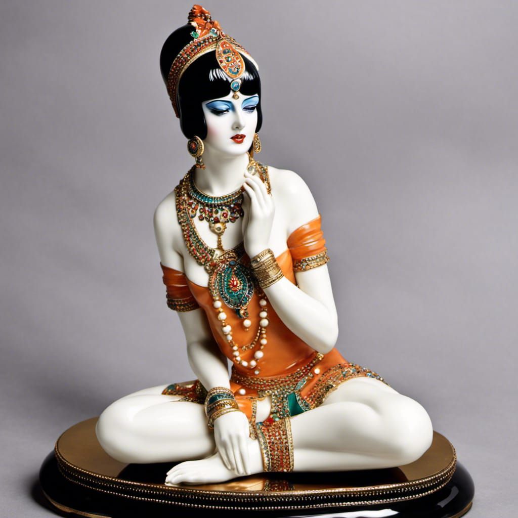Art Deco Porcelain Statuette: Louise Brooks as Krishna