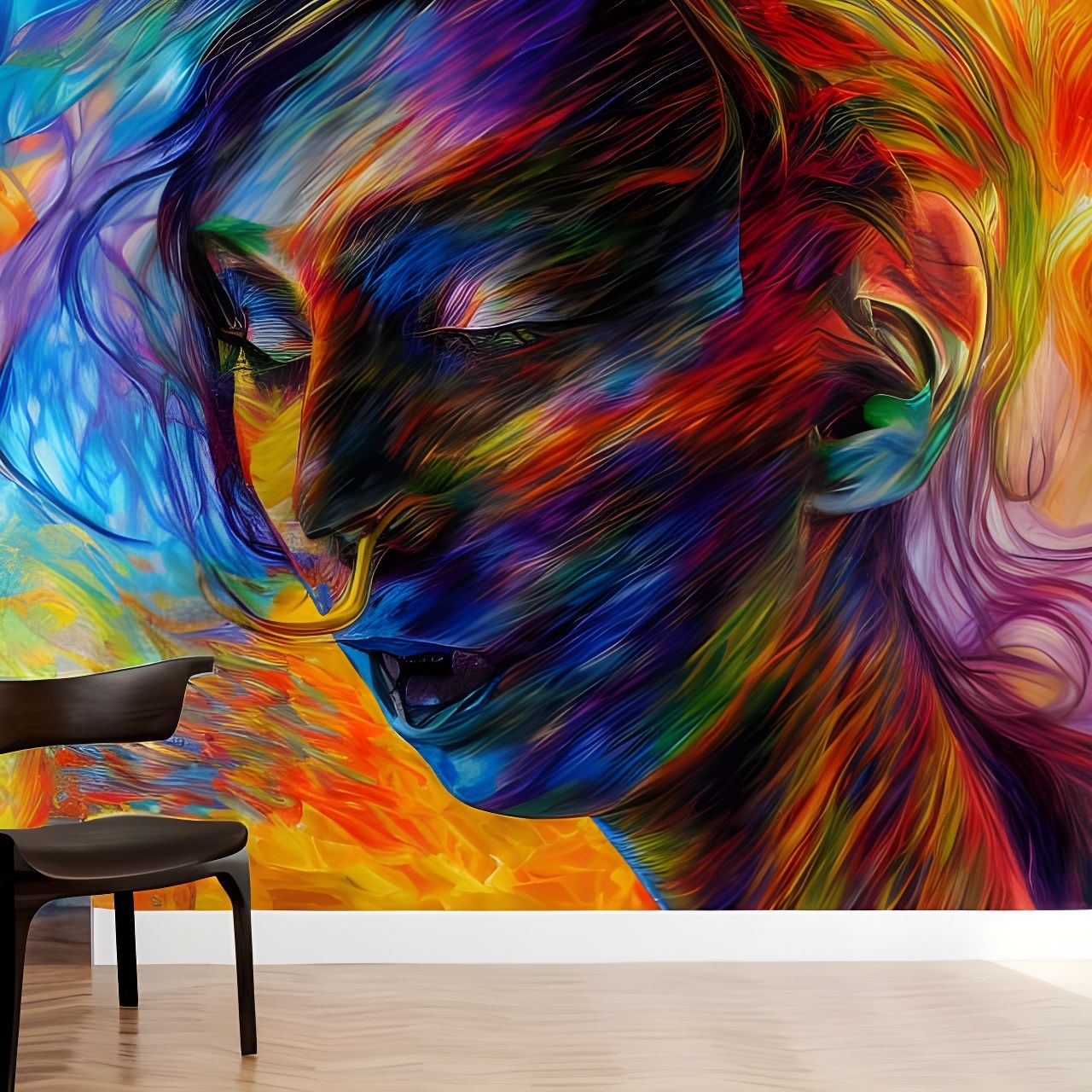 Anguished Face Shattering in Expressionist Style