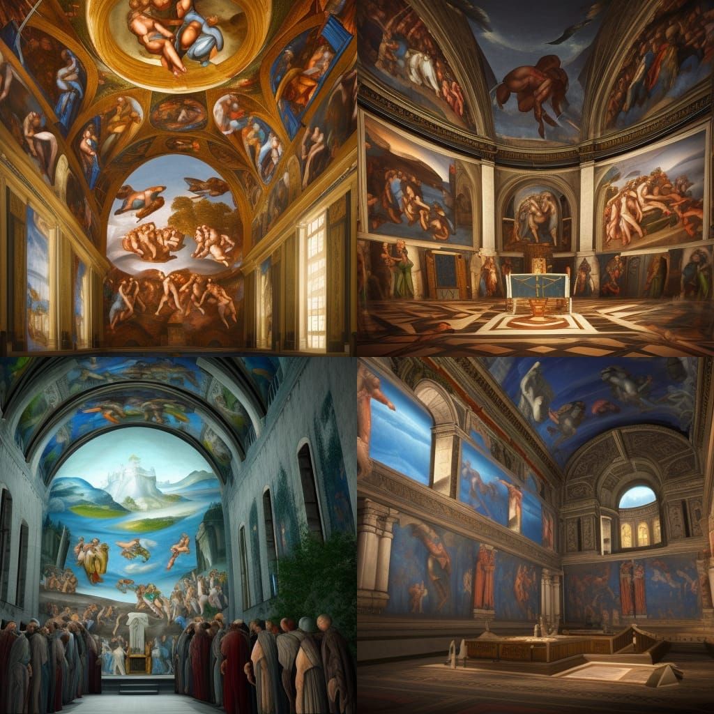 Fantastical Alternative Sistine Chapel Concept Art