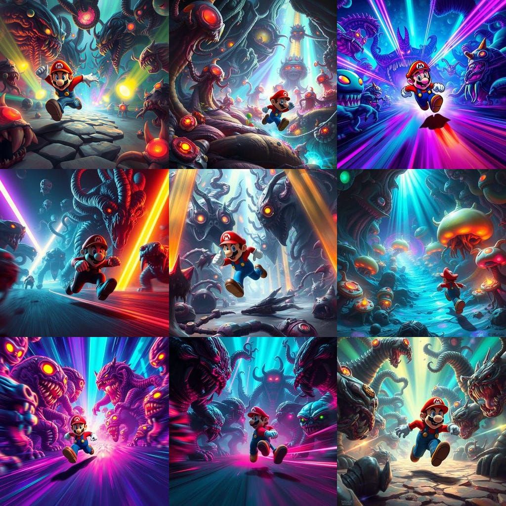 Mario Races Through a Bizarre Monster Realm