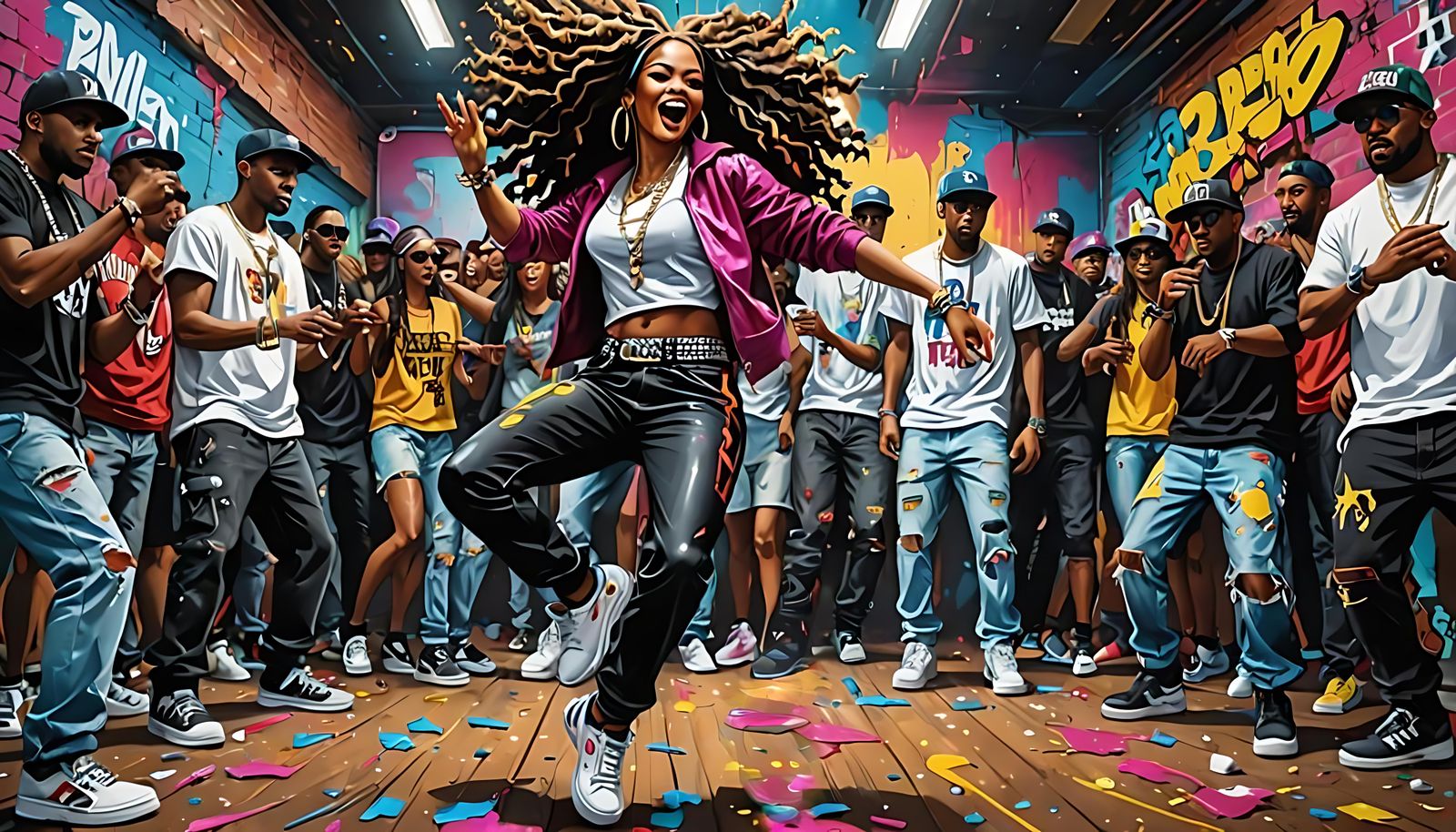Graffiti Art Hip Hop Party Dancefloor Scene