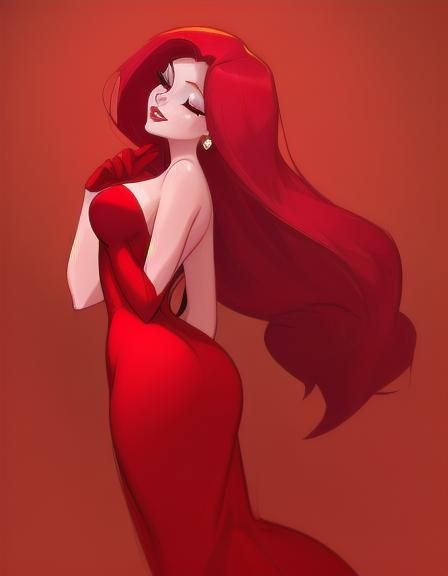 Jessica Rabbit in Red Dress: Modern Character Design