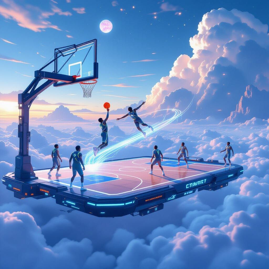 For today's challenge: Imagine a futuristic basketball court...