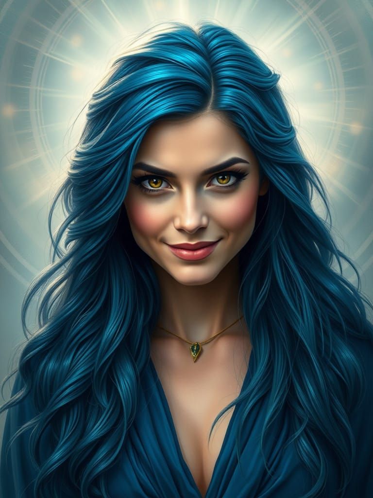 Mystical Woman Enthralls in Ethereal Digital Portrait