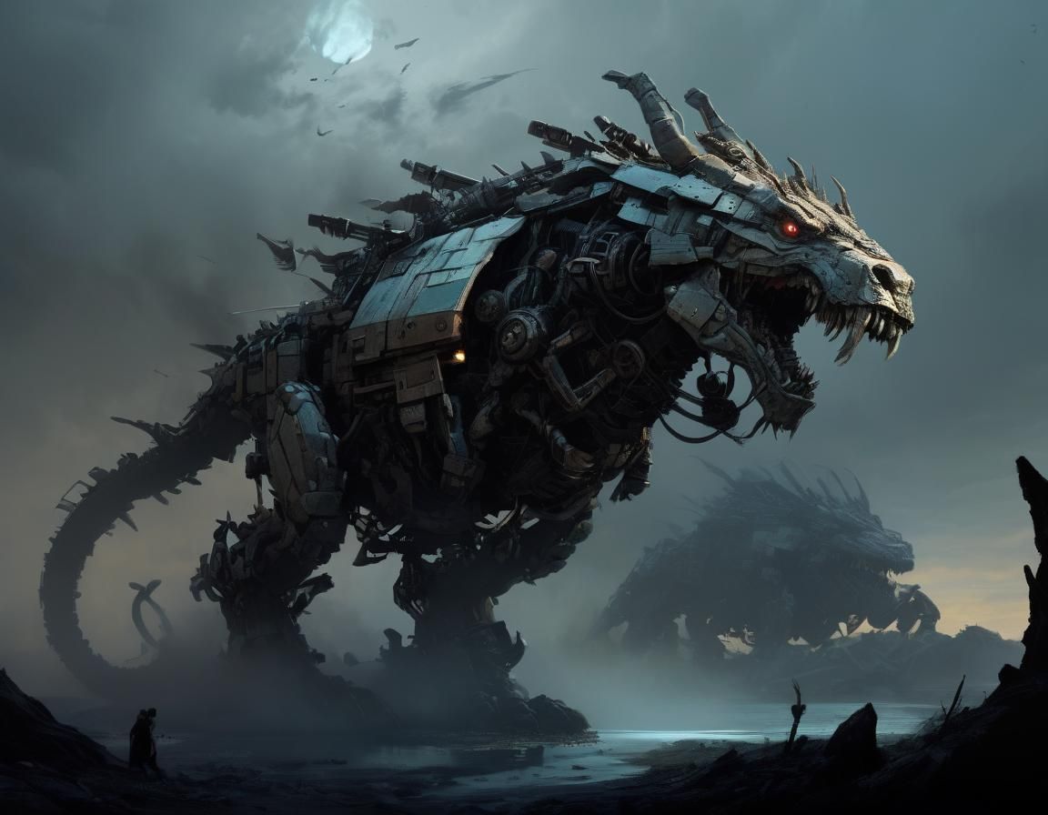 Horrifying Mechanical Zoid Beast, Hyperdetailed Rendering