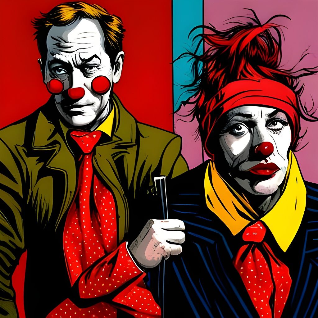 Clown Pop Art Inspired by Rauschenberg