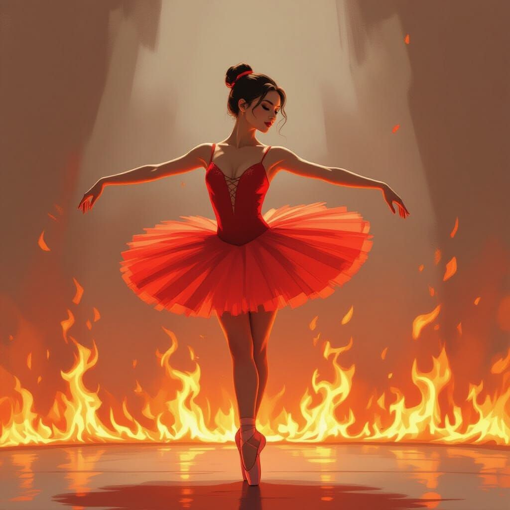 Flaming Ballerina: A Digital Art Piece