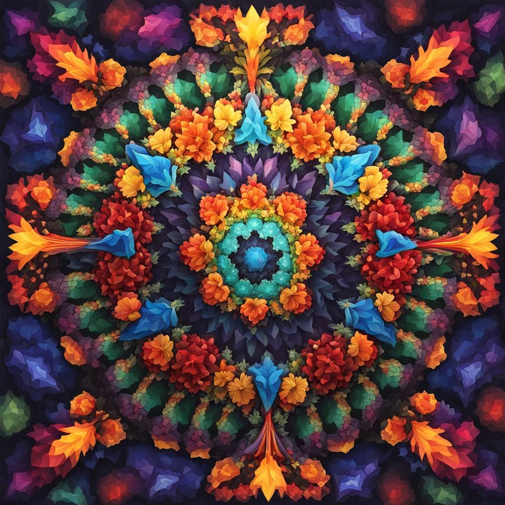 Colorful Kaleidoscope Pattern Generative AI Art