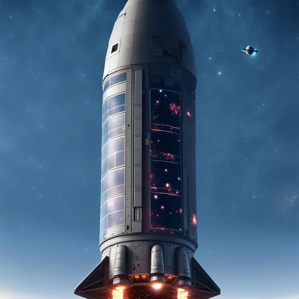 Epic Space Journey Near Glowing Nebula