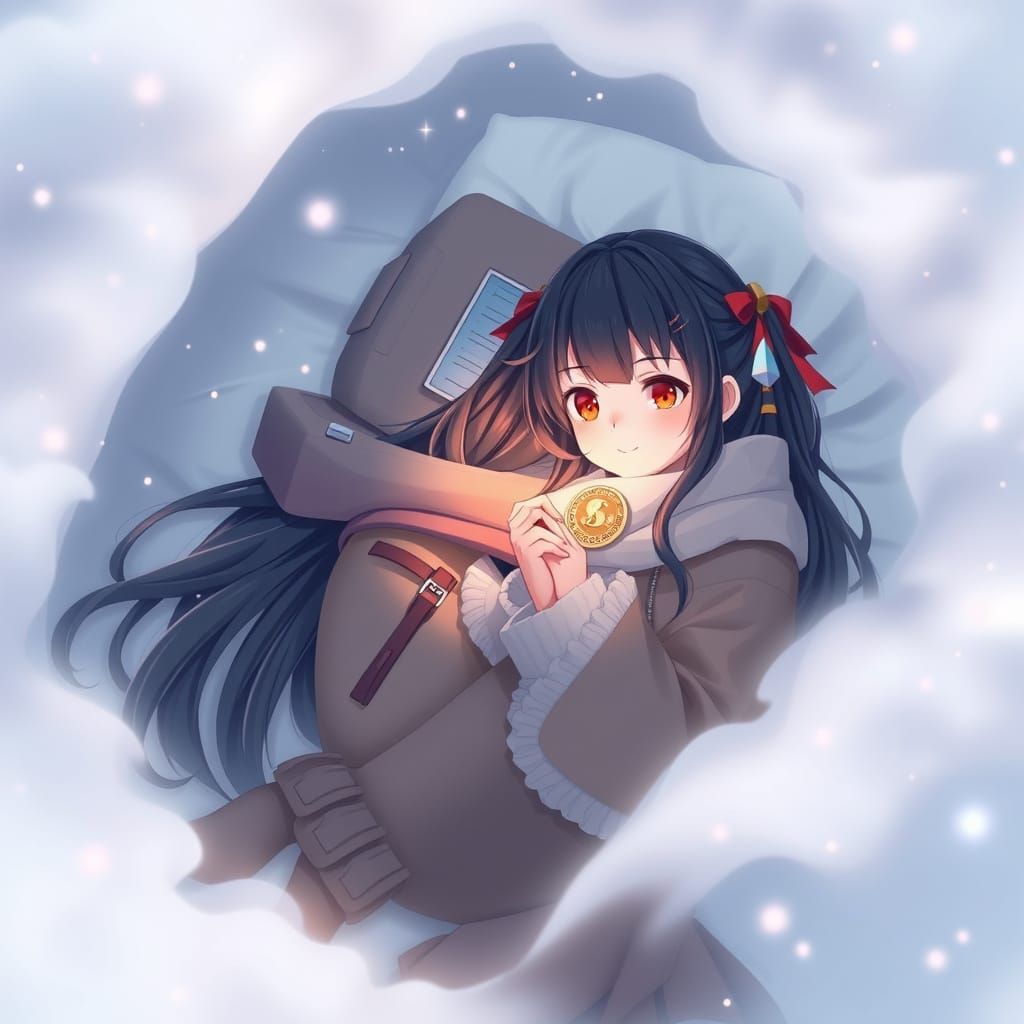 Mystical Anime Art Depicting Whimsical Moment of Hikari