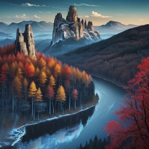Dramatic Saxon Switzerland Landscape Painting