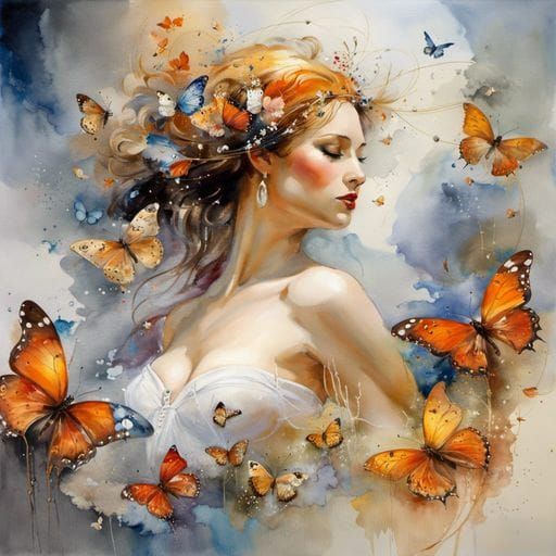 Butterfly on Flower in Photorealistic Style