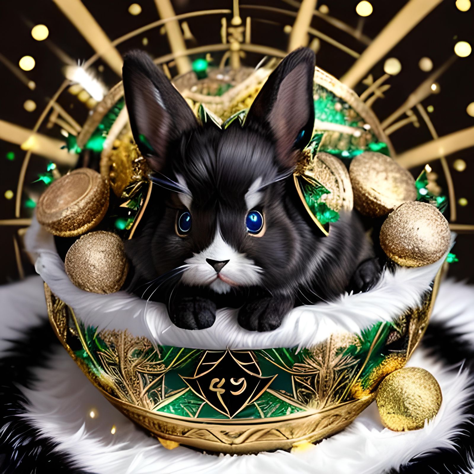 St Patrick's Day Bunny with Pot of Gold