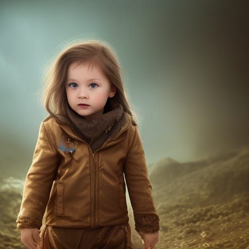 Toddler Portrait as Digital Matte Painting