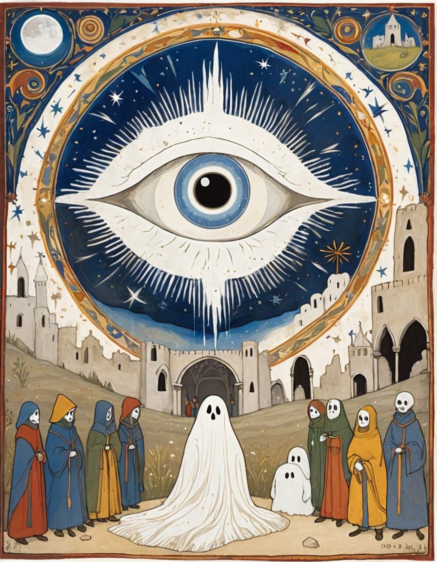 Benevolent Specter Over Medieval Plaza