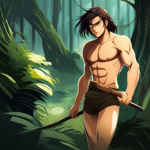 Tarzan in Anime Key Visual Style
