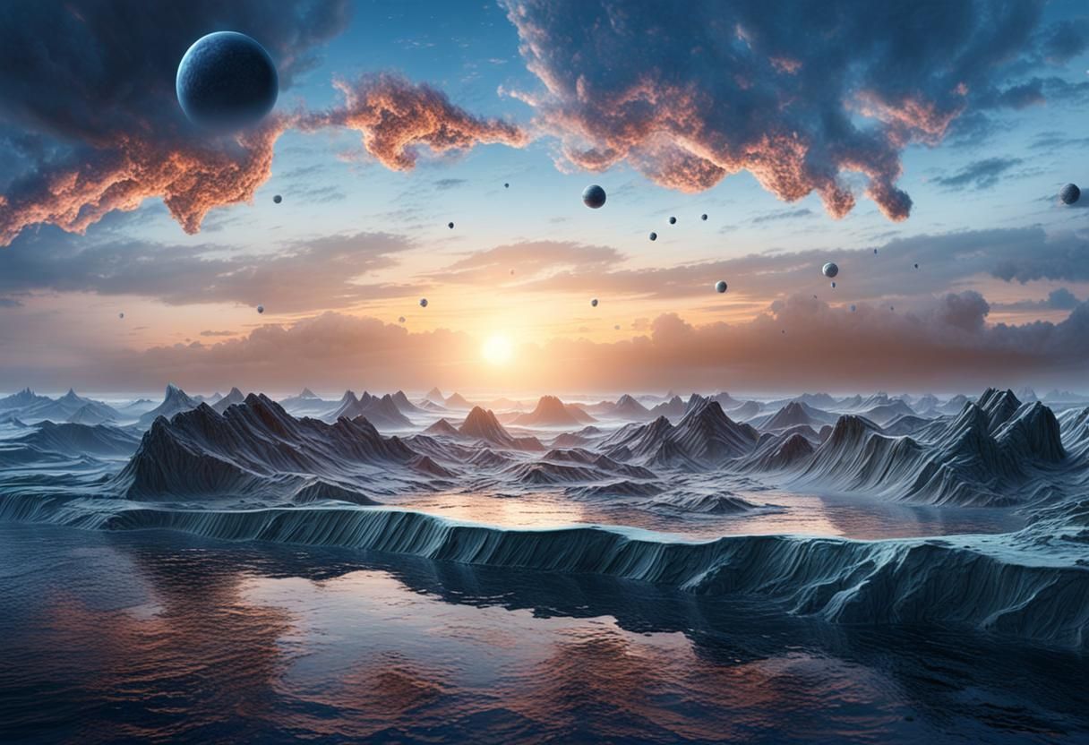 Water on Asteroid Surface: Epic Digital Matte Painting