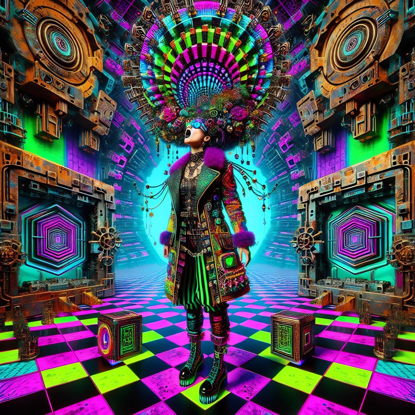 Surreal Neon Punk Portrait Reveals Nightmare