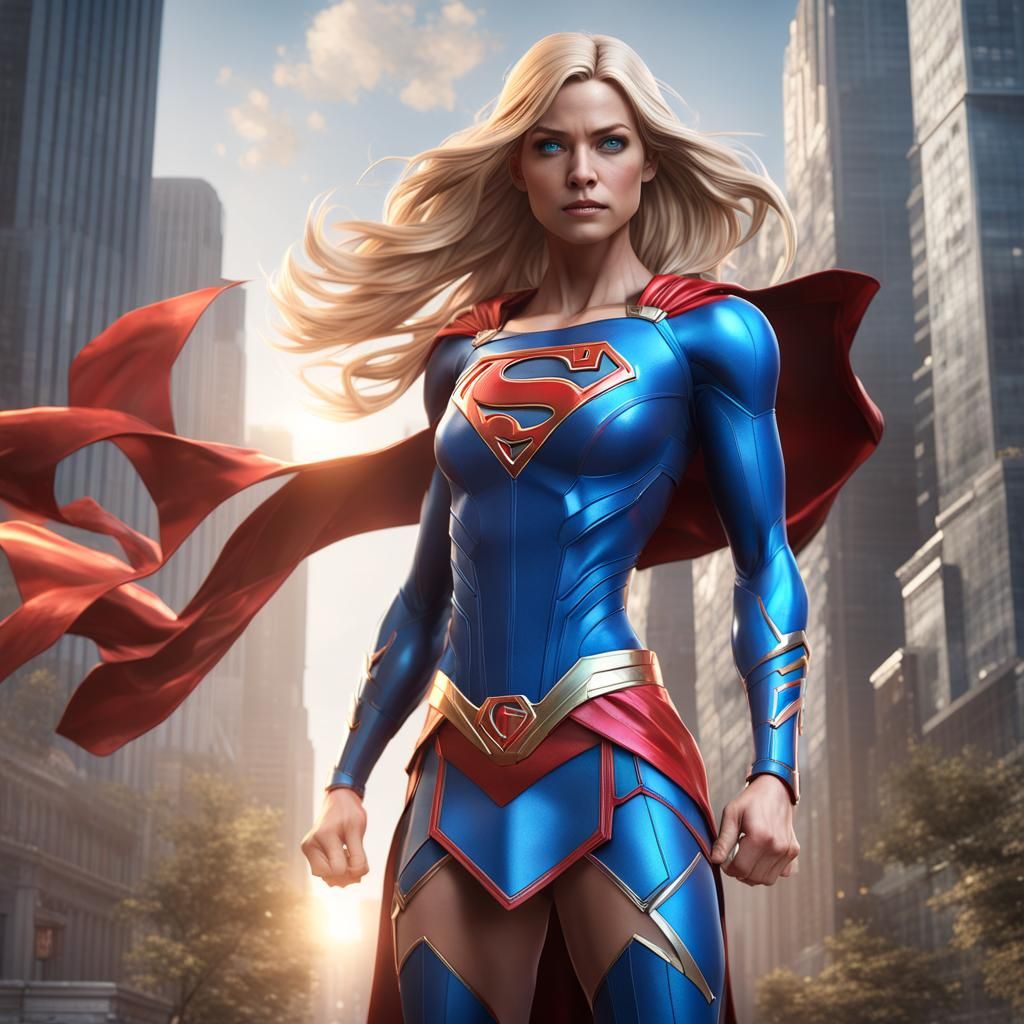 Supergirl New 52 in Sci-Fi Superhero Pose