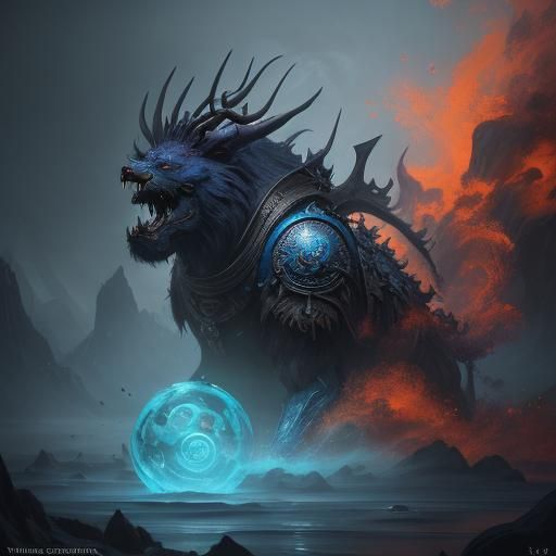 Elemental Spheres Circle Logo: Fantasy Concept Art