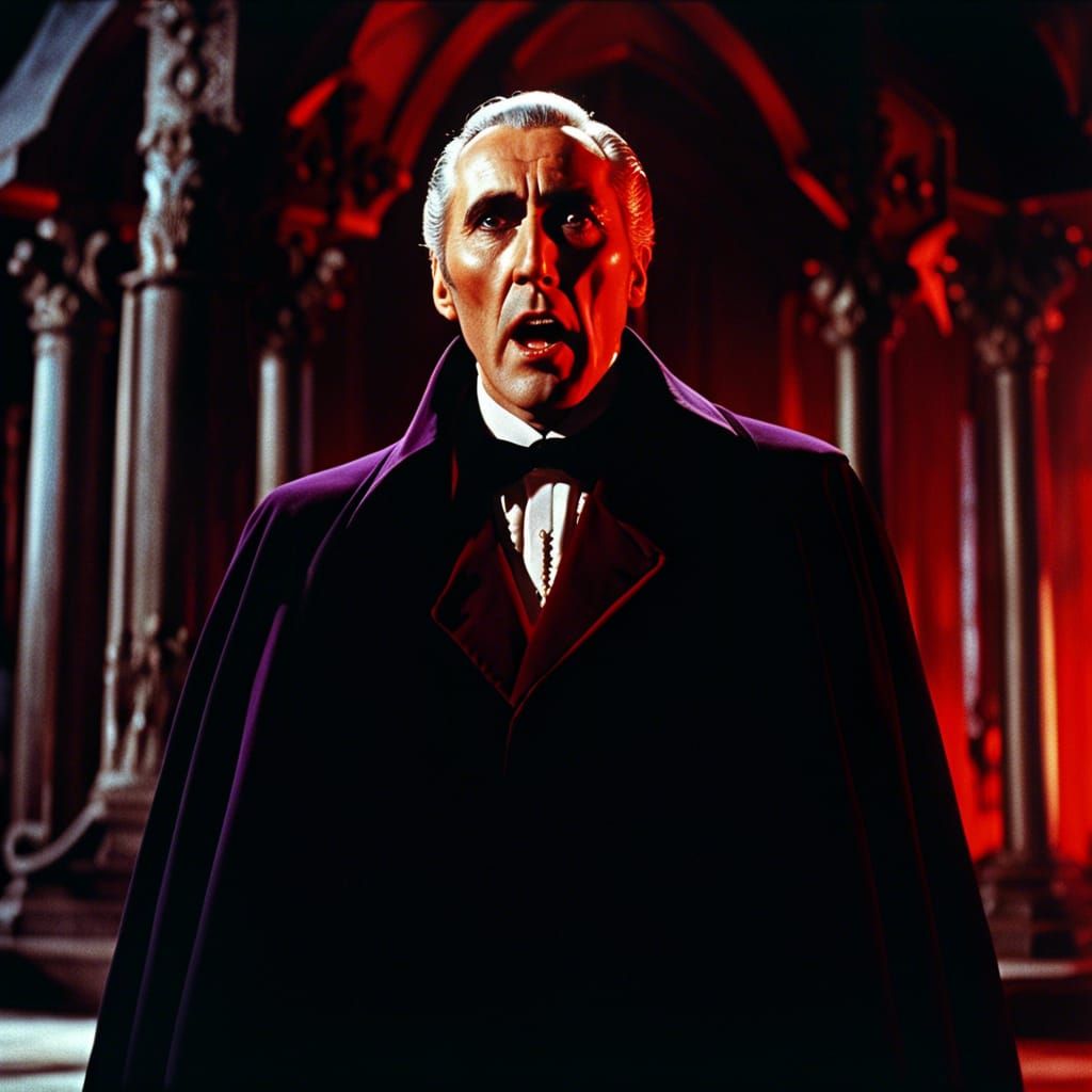 Christopher Lee as Dracula in Hammer Horror Style