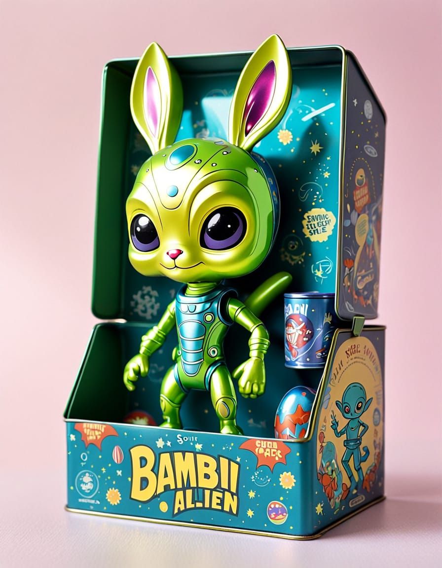 Vintage-Style Sci-Fi Monster Superhero Bambi Alien Figure