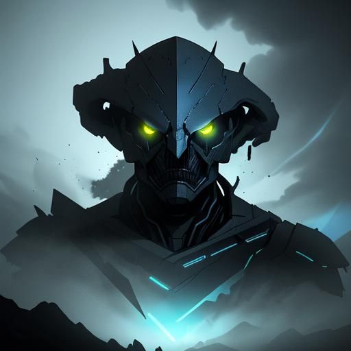 Glowing-Eyed Sci-Fi Humanoid in Cyberpunk Style