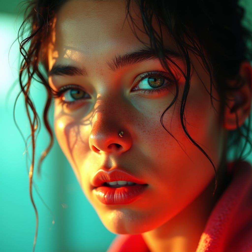 Sci-Fi Robot Samurai Portrait in 90s Fashion Style