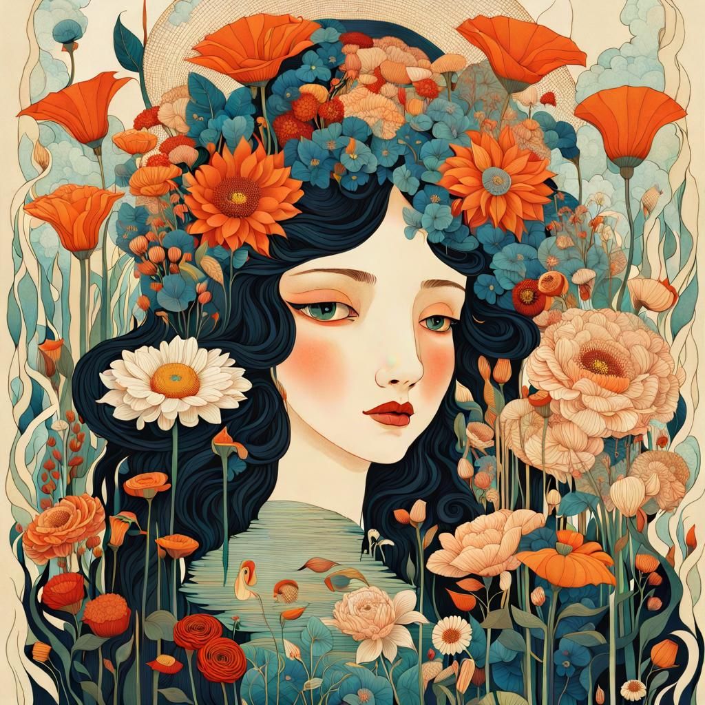 Fantastic Flowers Blooming with Tears, Dreamy Art