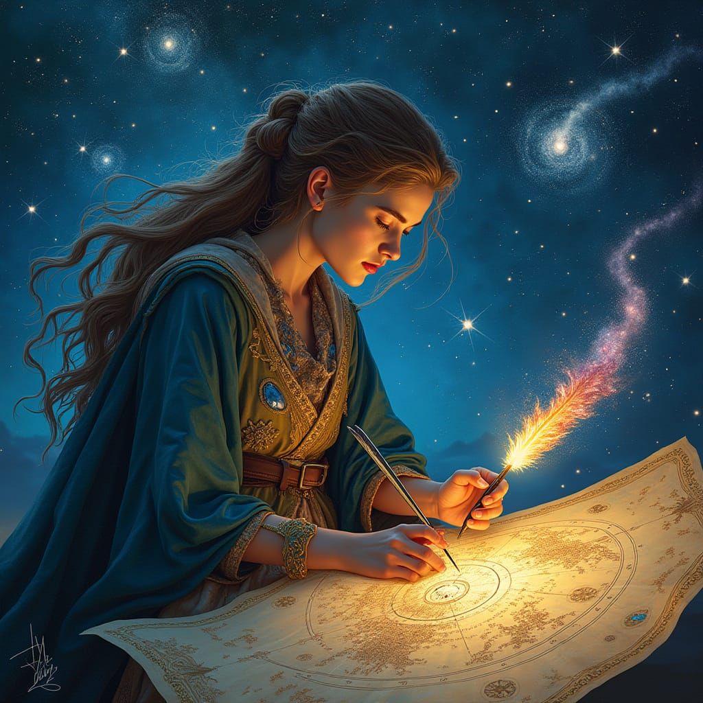 Celestial Cartographer Charts Constellations in Matte Painti...