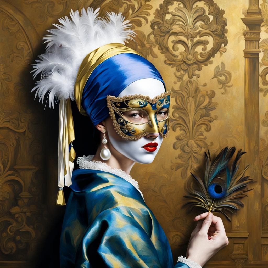 Girl with Pearl Earring and Masquerade Mask