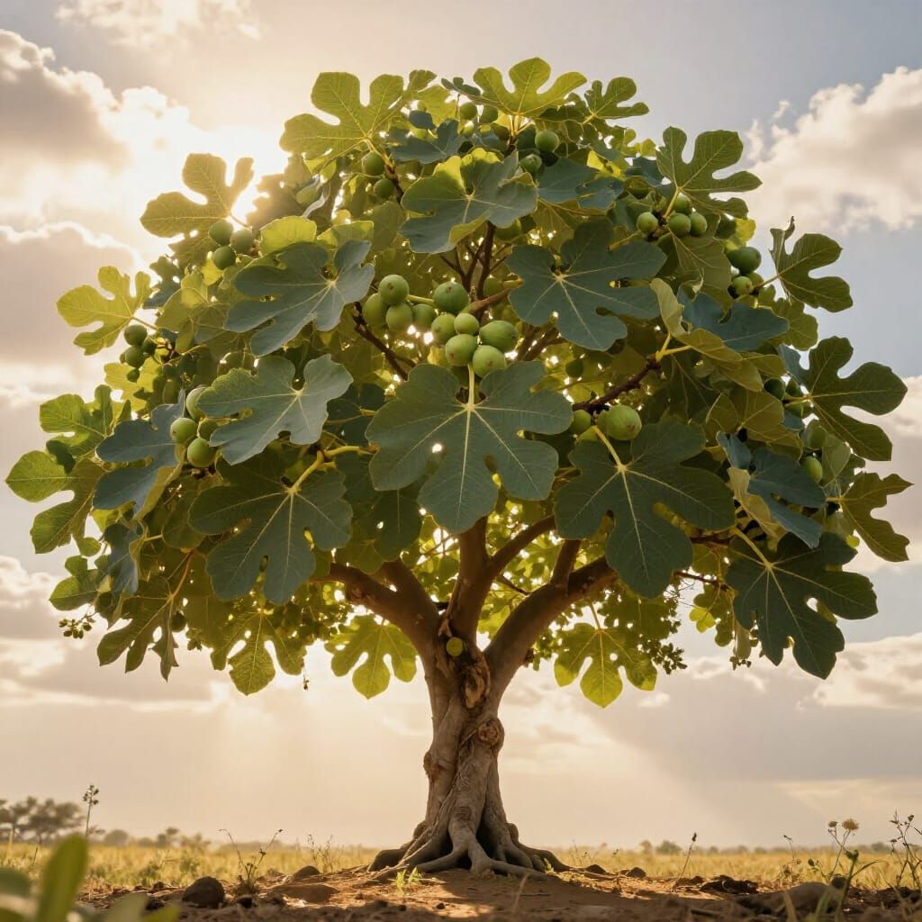 Majestic Fig Tree in Divine Sunshine