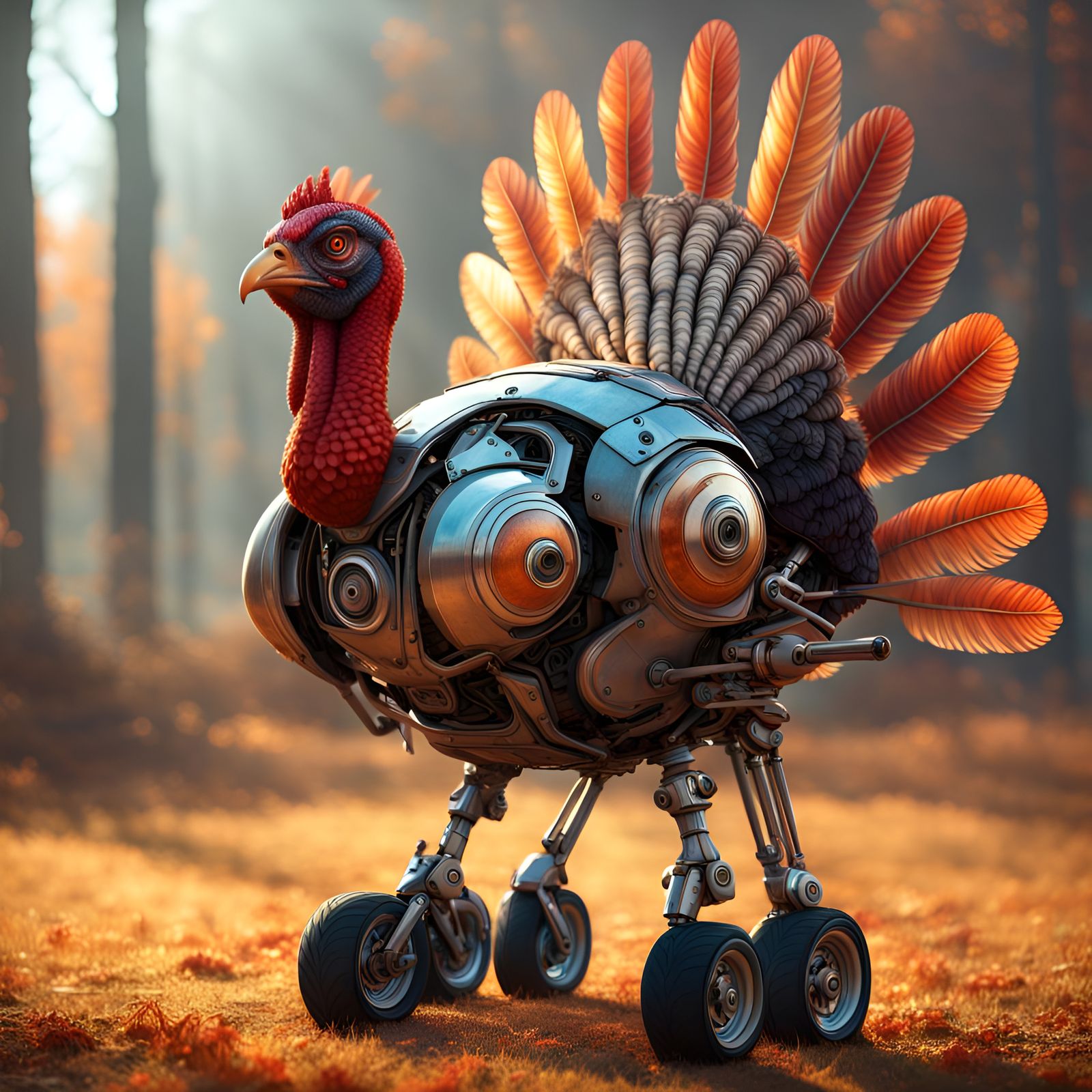Hyperrealistic Robot Turkey Concept Art