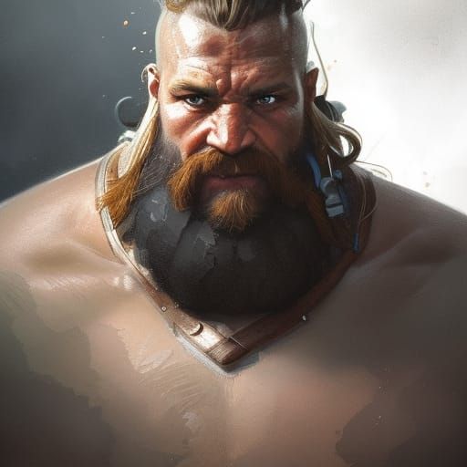 Viking Chieftain Portrait in Hyperdetailed Style