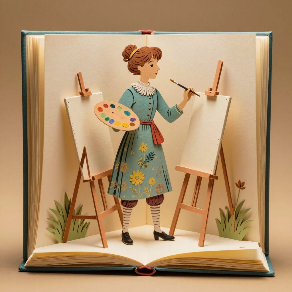 As an artist I use my palette, watercolor and acrylic paint, canvas and easels.