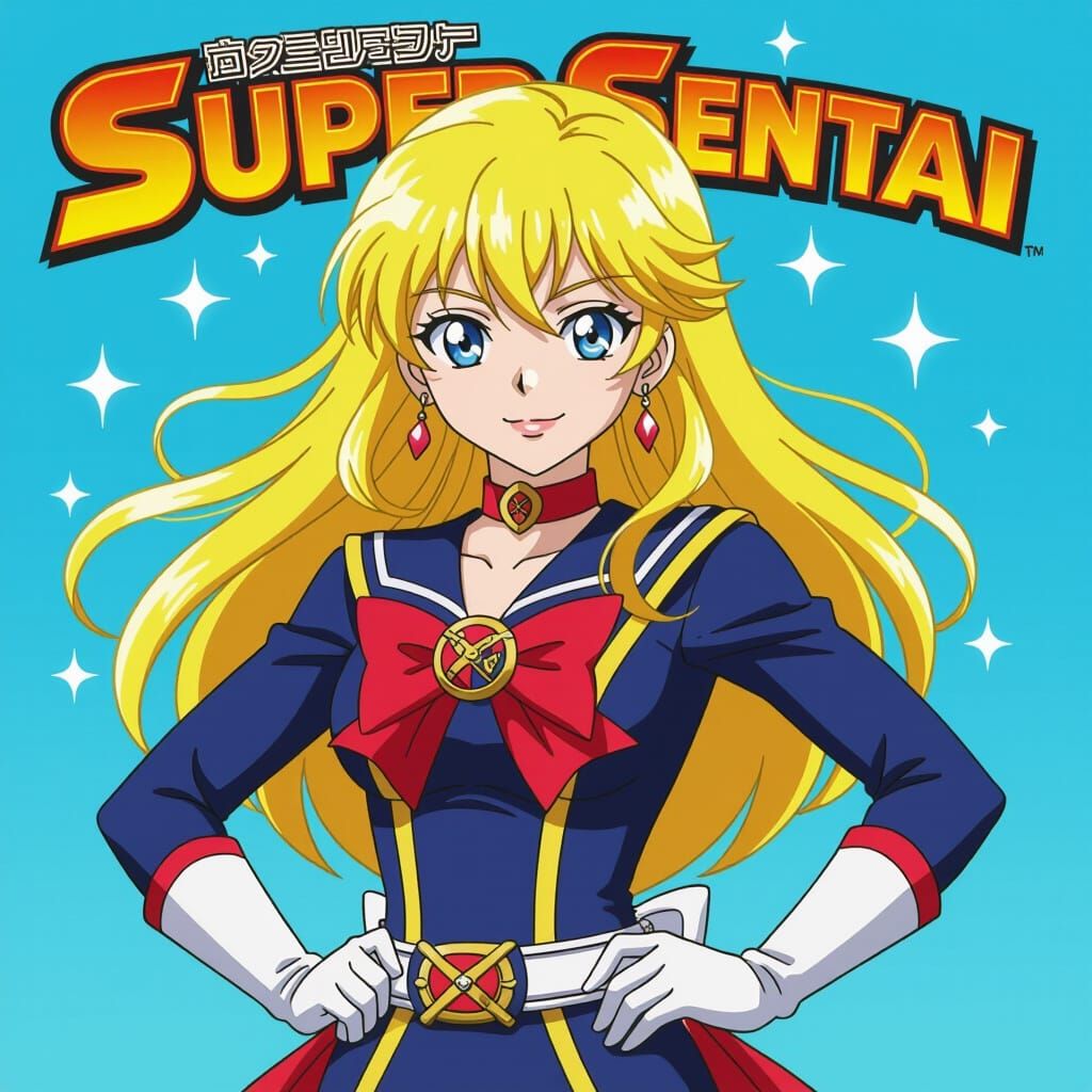 Blond Heroine in Super Sentai Parody