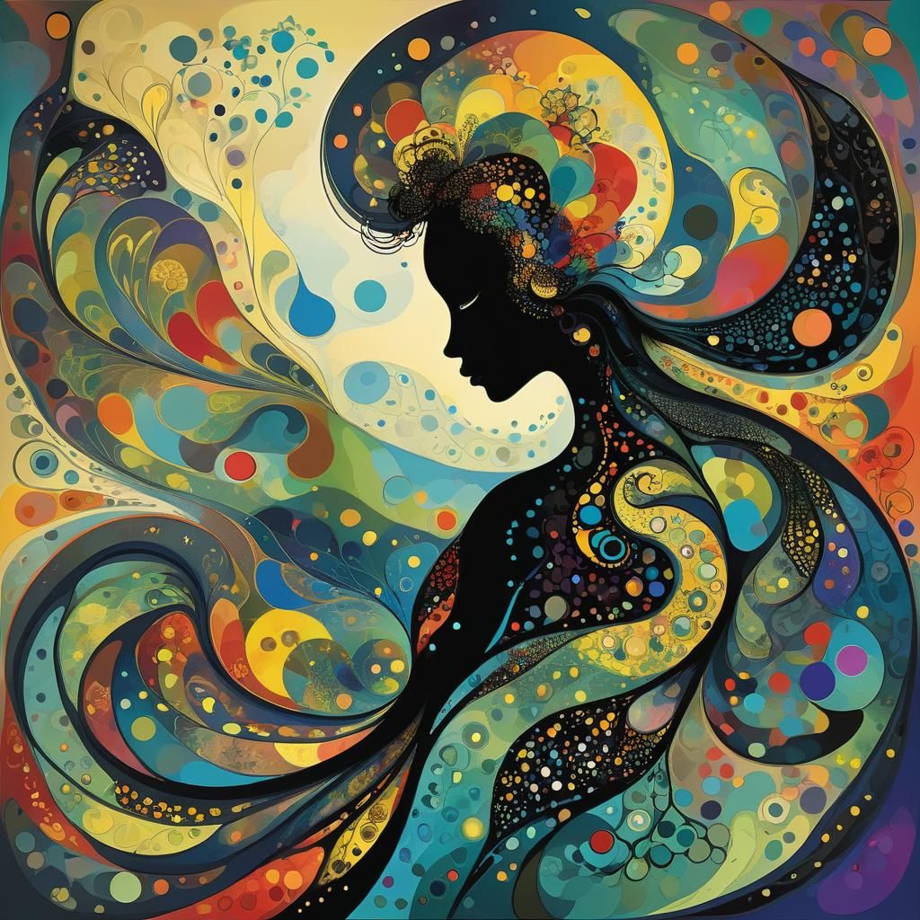 Abstract Silhouette in Vector Fractal Style