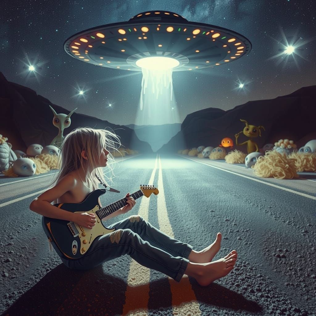 Musician Entertains Aliens on Bioluminescent World