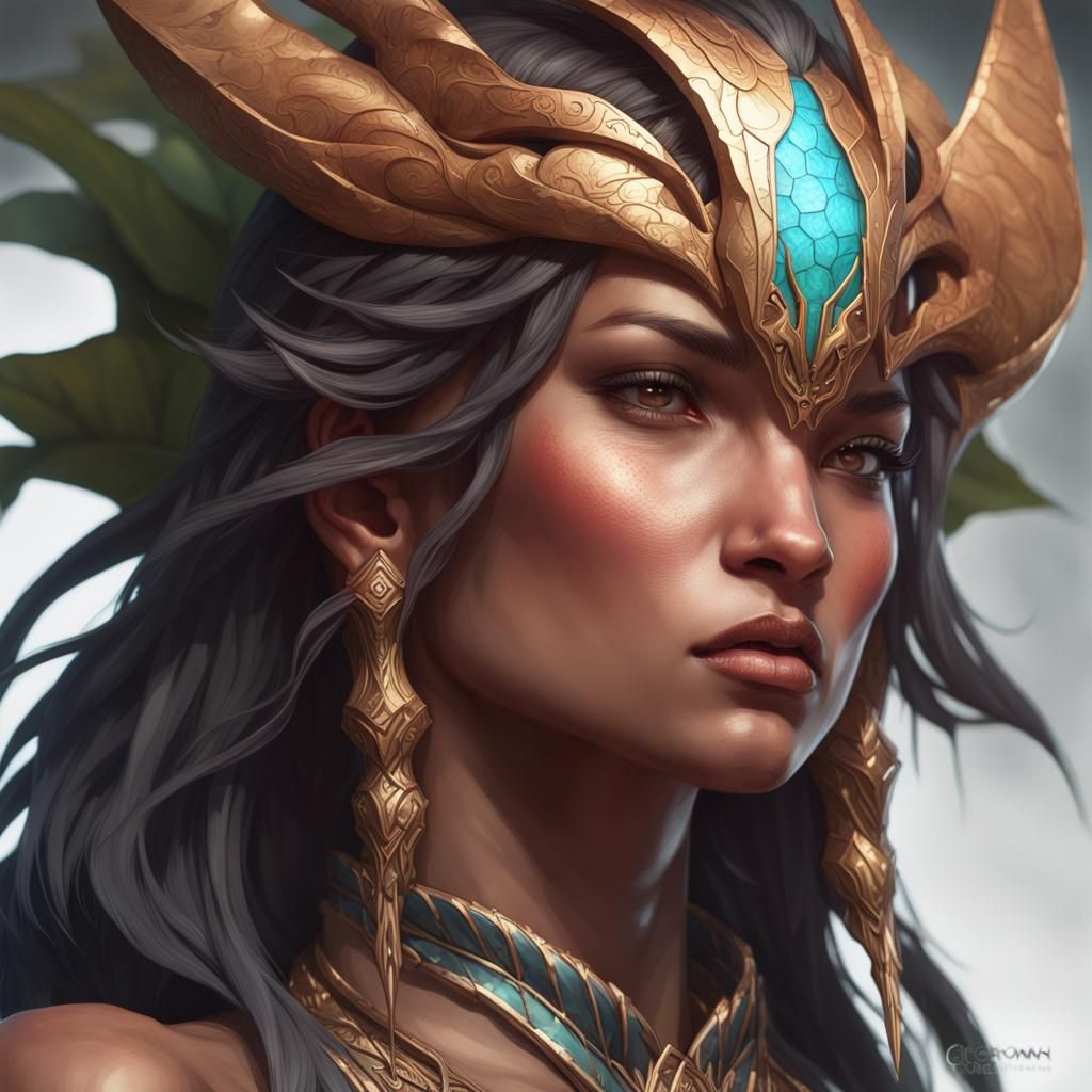 Detailed Naga Portrait in Artgerm Style
