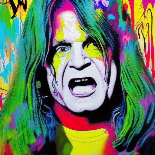 Ozzy Osbourne Graffiti Art in Street Style