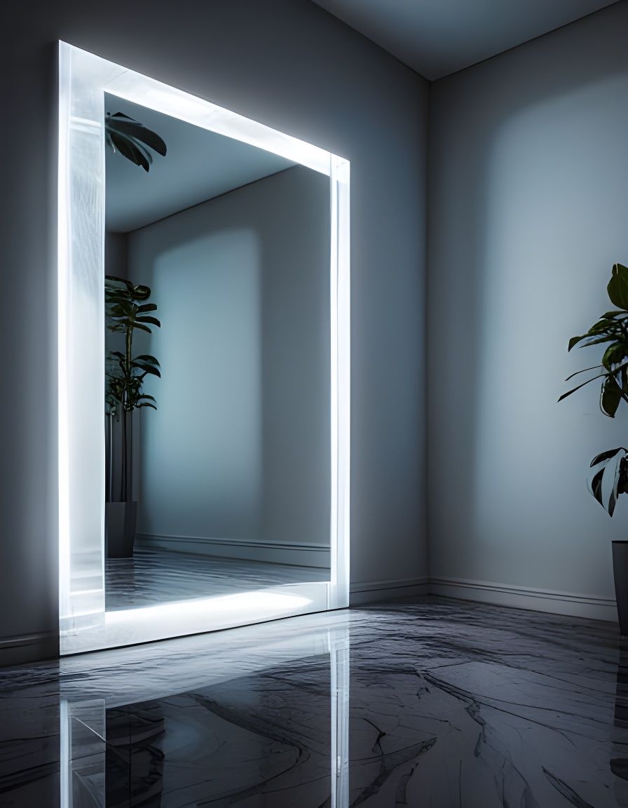 Otherworldly Mirror Reflection in Hyperrealistic 3D