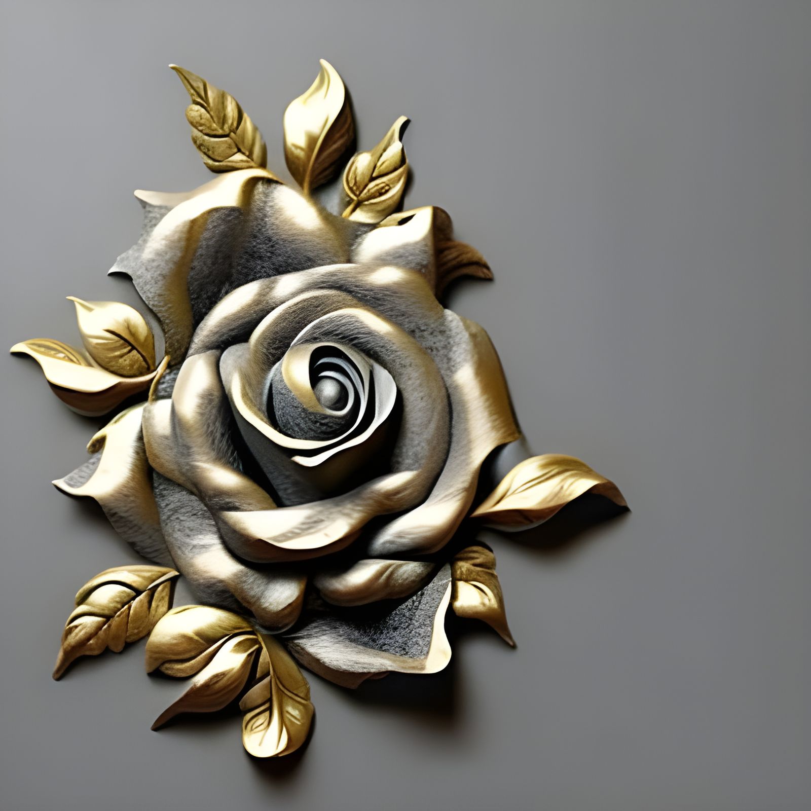Bas-Relief Gold Rose