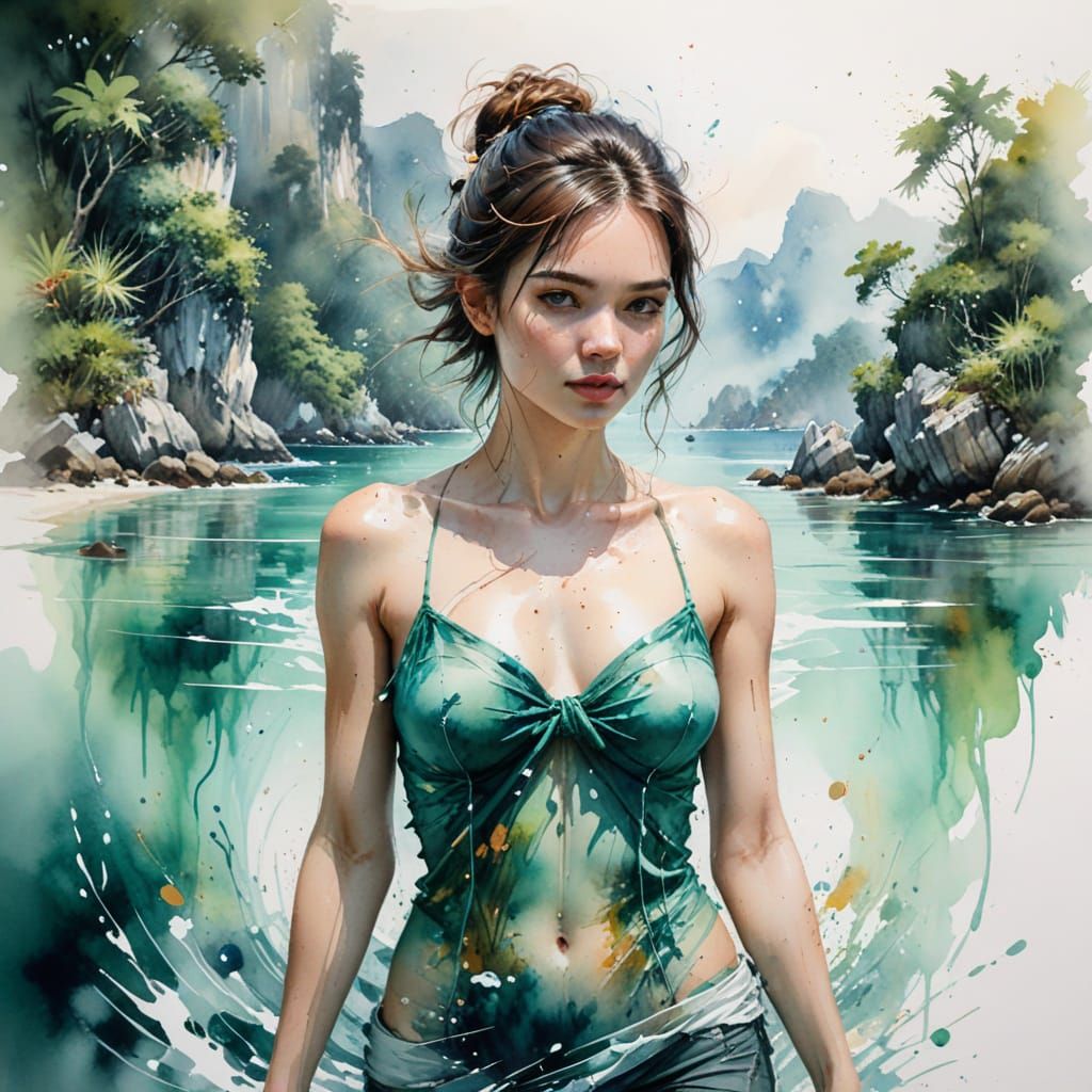 Emerald Jewels: Mergui Archipelago in Watercolour Style