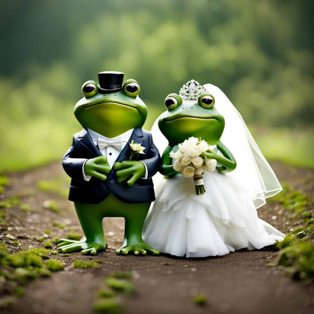 Whimsical Frog Wedding Photo
